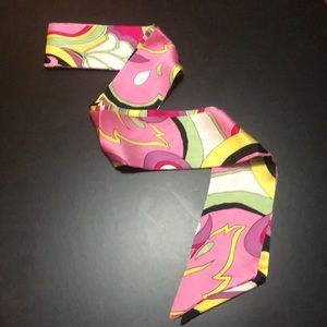 Vintage Charmeuse Silk Twilly Scarf Abstract Paisley Pucci-style EUC 1960s